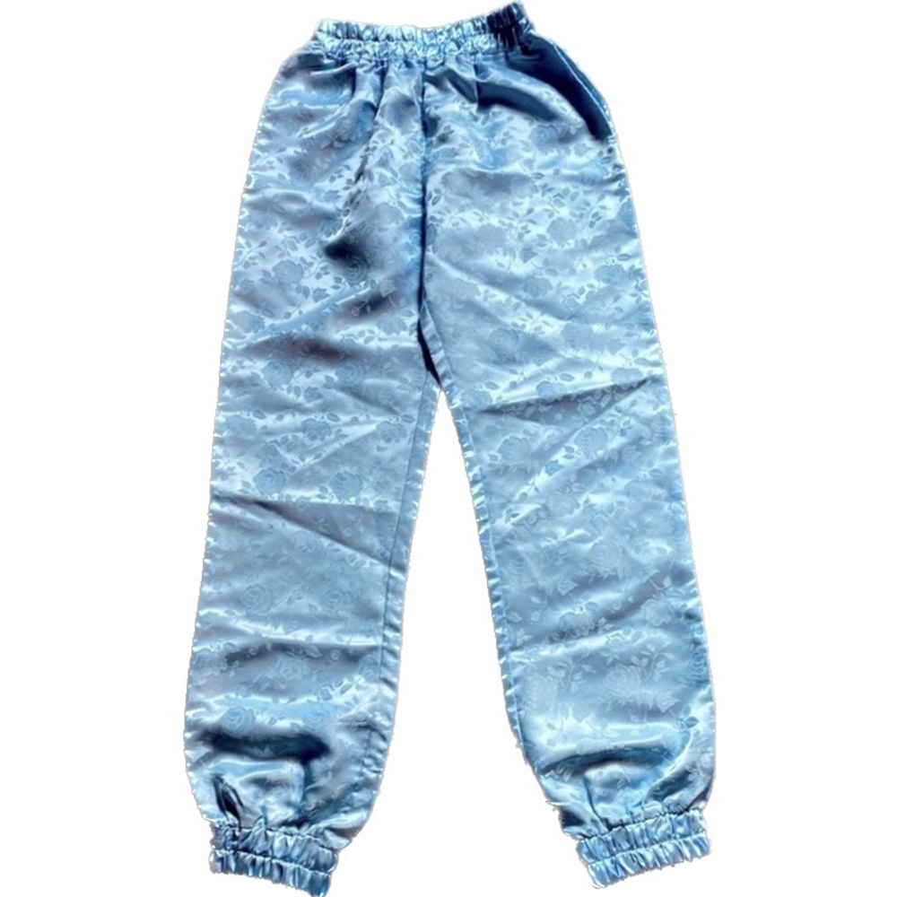 Dolls kill baby blue satin joggers